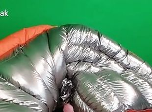 Hump Until Cum Super Puffy Rab Bag With Shiny Silver Lining
