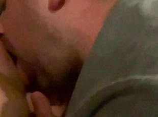 Hot guy softly licks blonde MILF pussy and she has a huge screaming orgasm