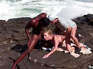 Ocean Threesome For Busty Blonde Tarra White