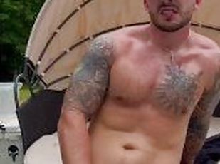 Hot onlyfans daddy jerks off by public pool