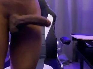 18 year old horny teen boi plays with black cock and cums at the end