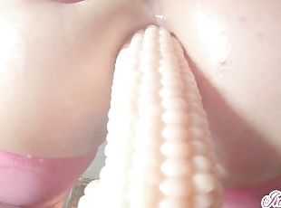 8 Inch" Dildo in My Tight Asshole_Loud Moaning Anal and Huge Cum