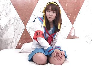 Japanese girl scout plays a teasing game by Solo Japanese