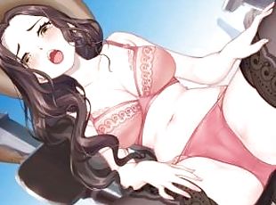Cowboy girl spread her legs show her tight beautiful pussy anime hentai uncensored cartoon