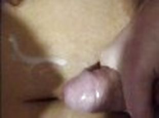 Ebony wife sucks two cocks to get sperm for her tits