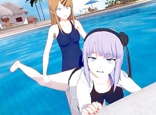 doggy-style, hentai, pool, 3d