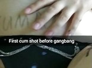 First cumshot on my wife's panties before gangbang! [Snapchat. Cuckold]