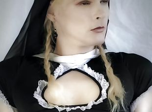 Nun cums on FUCK MACHINE