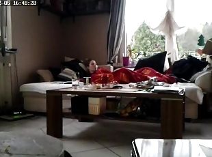 Caught my wife Masturbating under blanked with her nev Dildo. Caught her on my spycam. She has no idea.