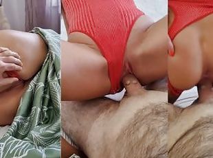 creampie, pov, sestra, kowbojka, hotel