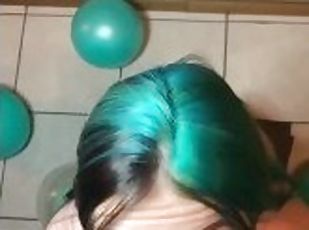 Horny Blue Haired E-Girl Gives Me Head on Her Birthday