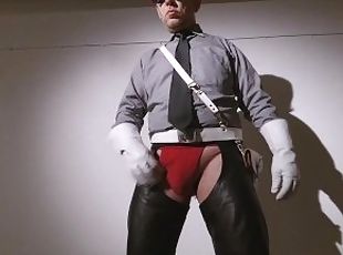 Military Police Mans Cum Shots (Free Teaser 1) Voyeur Views Tall German Leather Hunk Bulged Jock