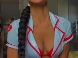 Naughty Nurse teasing you with phat pussy