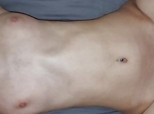 Cumming on petite tinder teen's tits