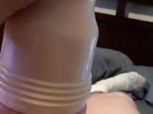 Virgin Gives Fleshlight An Extremely Messy Creampie