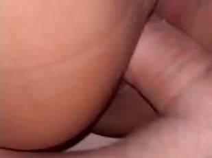 Close up sex - cum inside asian pussy creampie