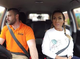 Large-Breasted Gym Bunny Squats On Penis Fake Driving School