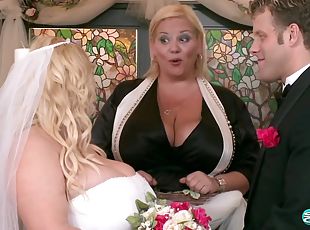 Curvy BBW bride Samantha 38G My Big Plump Wedding - spanking & cum in mouth