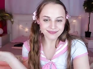 Cute Young With Pigtails Fucks Herself Hard