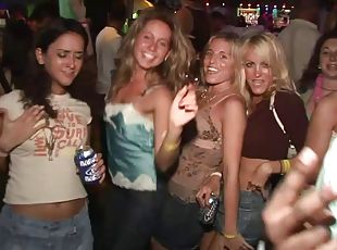 Sexy party girls get drunk and flash their tits while dancing