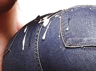 jeans fetish, jerking off to a juicy ass in jeans 