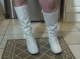 naked in sexy boots