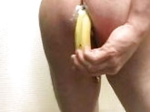masturbation, anal, leksak, första-gången, sprut, kul, fetisch, banan