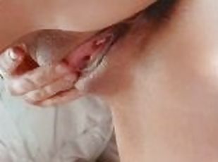 Horny pink pussy MILF stepmom sticks lighter in little slit with cum! Weird things in pussy!
