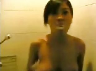 Homemade video of an asian babe getting ready to sleep