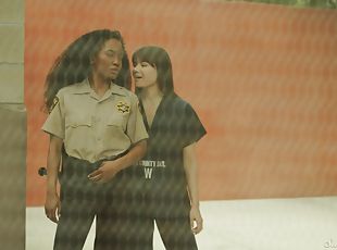 Lesbian sex in the prison with slutty babes Sinn Sage and Kira Noir