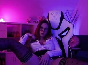Cam Girl sexy striptease live on stream - stockings and ligerie