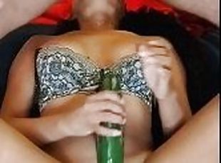 Fucking with challenge cucumber in pussy and deepthroat with pussy to mouth