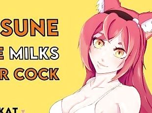 Kitsune Wifey Milks Your Cock [F4M] [Bent over Counter] [Pound my Tight Pussy] [Apron & Panties]