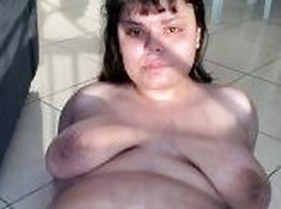 chubby bbw latina showing off hairy pussy, big ass and hairy armpits (more on OF/Fansly)