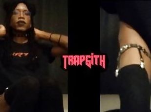 black goth trap pumps her girlcock + shoots heavy loads ~ can you take it?