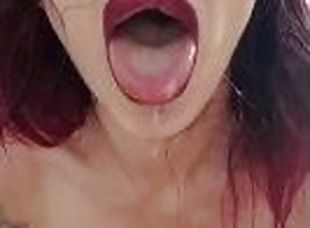 Busty Milf Peeing in Her Mouth Face, Fuck peed Pussy, suck Spit Pee from the floor, Asshole Spread
